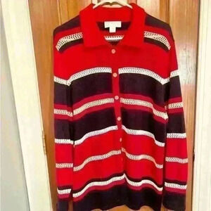 CJ Banks Ladies Striped Cardigan
